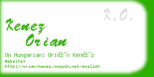 kenez orian business card